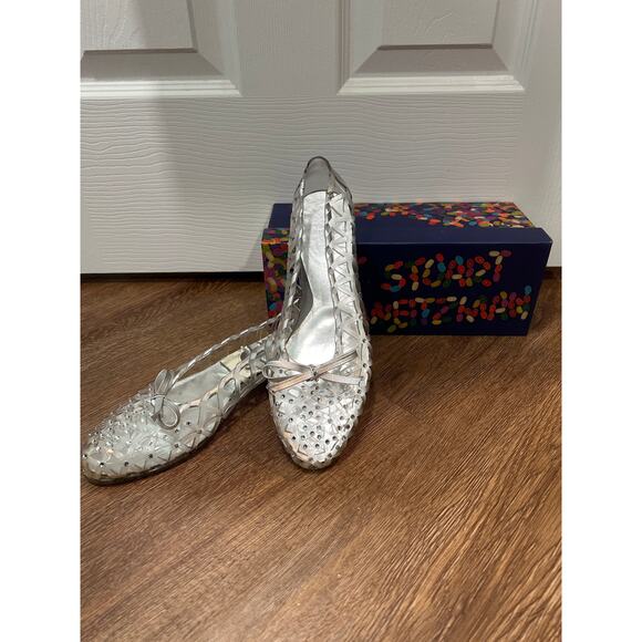 Stuart Weitzman Jellystone jelly ballet flats with clear rhinestones Women's 9 - Picture 1 of 11